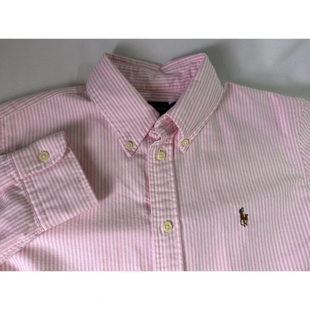 Ralph Lauren Pink Striped Casual Button Down Shirt - Picture 1 of 9